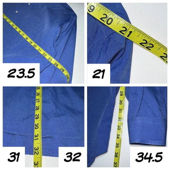 Gitman Bros. Classic Poplin Blue Dress Shirt Made in 16 / 33 Large Made in USA - Picture 8 of 12